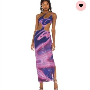 Aiya One Shoulder Dress in Purple